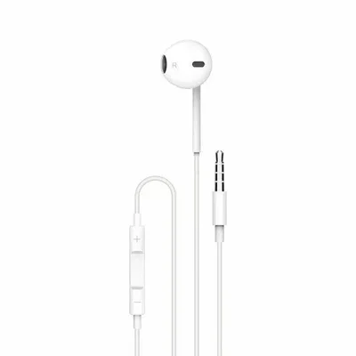 Soundtec By Porodo Mono/Single Earphone 3.5mm Aux Connectore With 3-Button Controls White