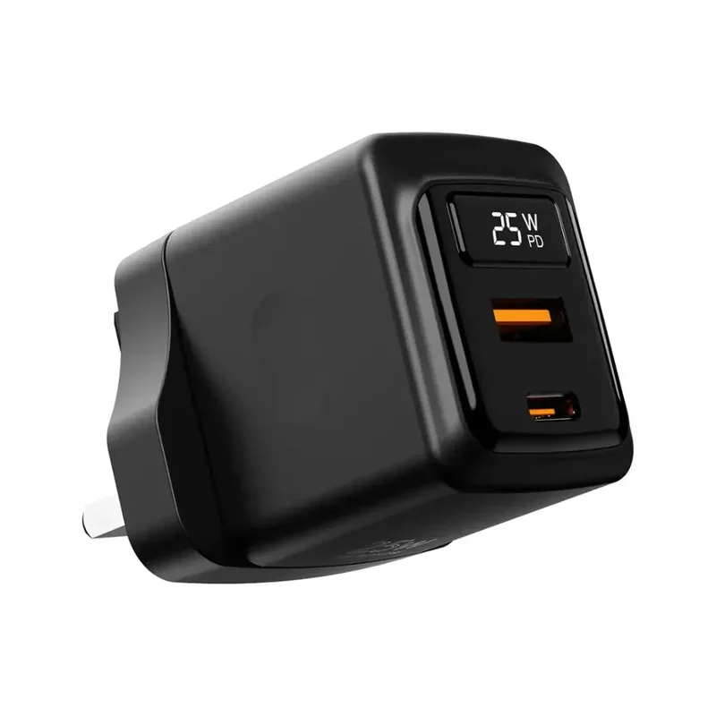 Porodo GaN 25W Dual-Port Wall Charger Black