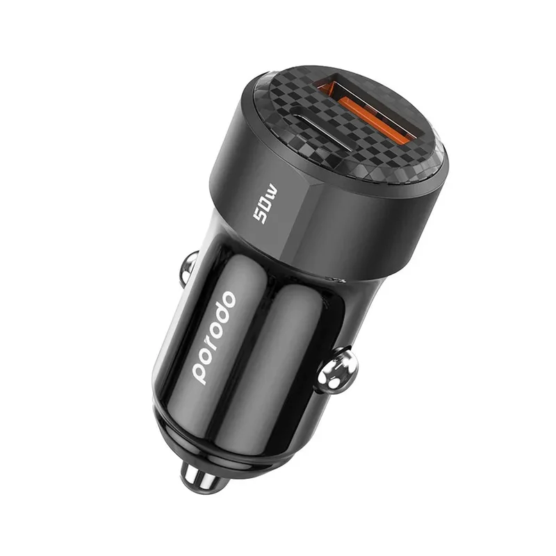 Porodo 50W Dual Output Car Charger Black