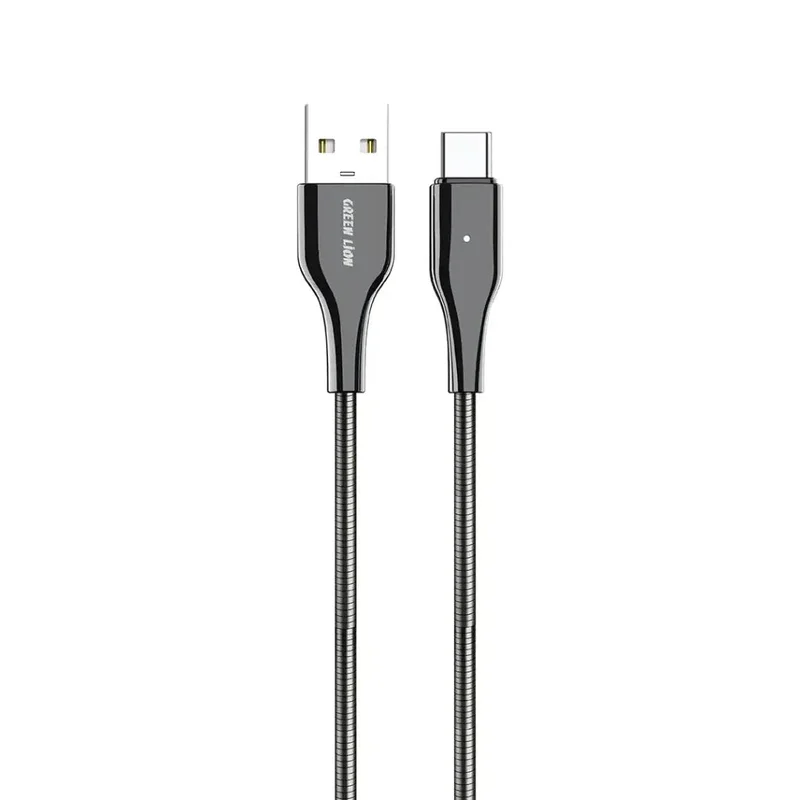 Green Lion Metal Spring Hose Cable USB-A To USB-C 18W 1M Cable