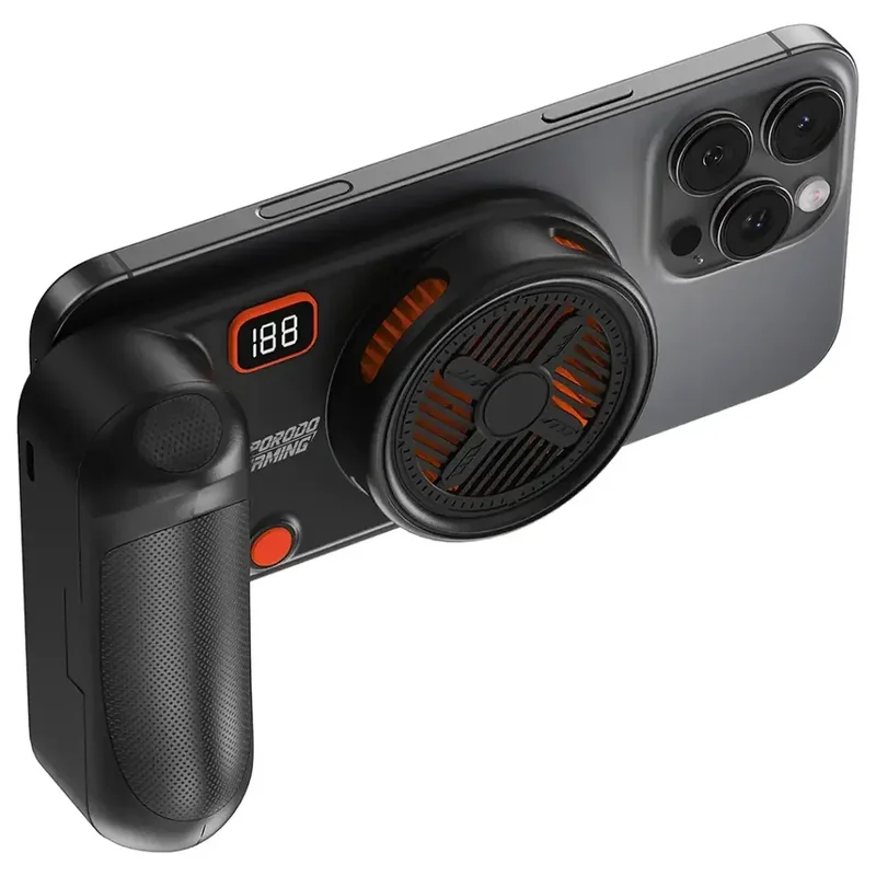 Porodo Gaming Arcticchill Magnetic Phone Cooler With Ultra-Quiet Fan Orange