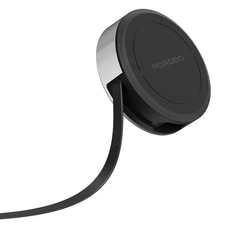 Porodo Magnetic Wireless Charging Pad With Retractable Type-C Output Black