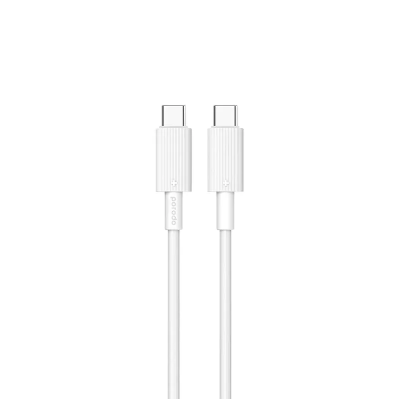Porodo USB-C to USB-C Durable Charging Cable White