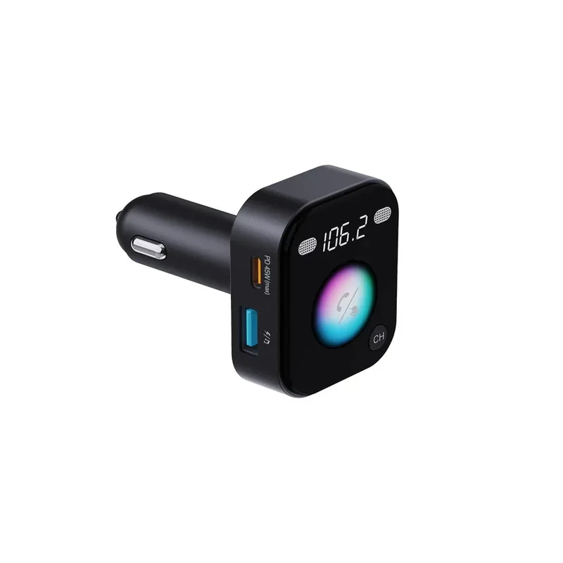 Porodo Dual Microphone FM Transmitter & Charger Black