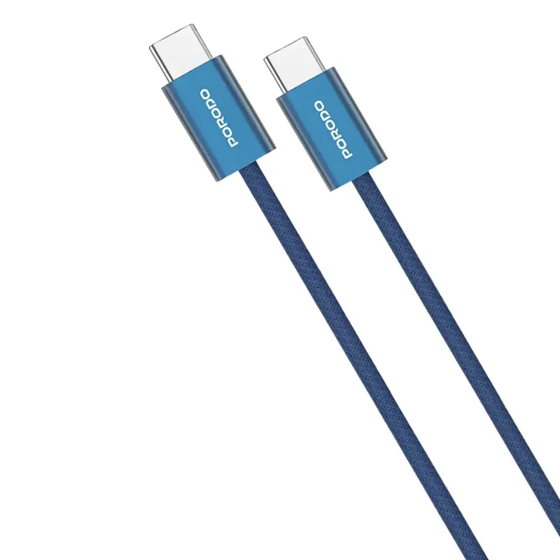 Porodo High-Speed USB-C Braided Cable PD60W Blue
