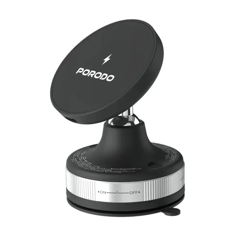 Porodo Vacuseal Smart Suction Wireless Charging Mount Black