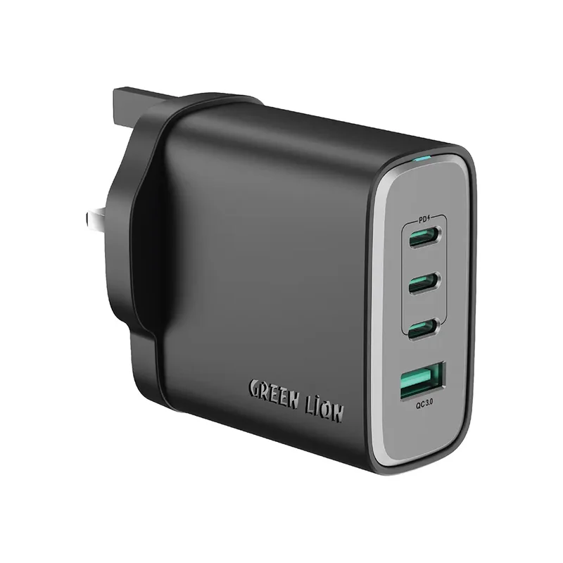 Green Lion Supra 100W UK GaN Wall Charger USB-A & 3 USB-C Ports