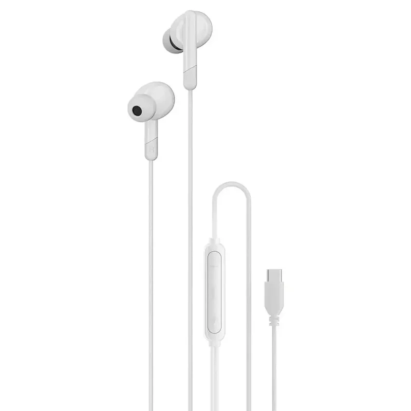 Porodo Soundtec Stereo Bass Type-C Wired Earphones White