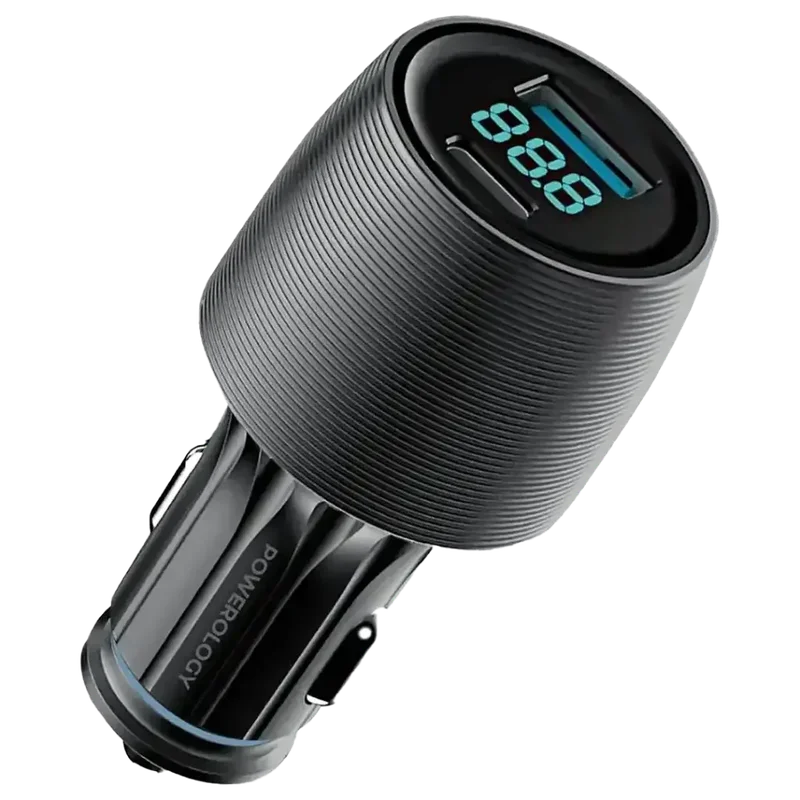 Powerology VELOX 83W Dual-Port Car Charger with Type-C Cable