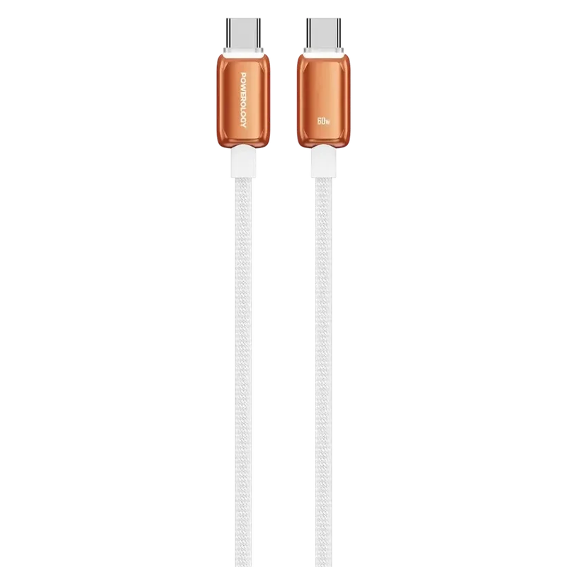 Powerology Zinco Series 60W USB-C Cable Orange