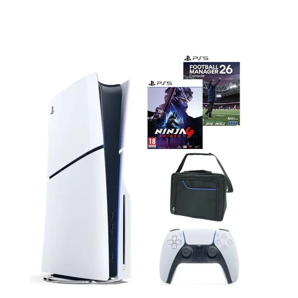 PlayStation 5 Slim Console + 2 Games + Carrying Case