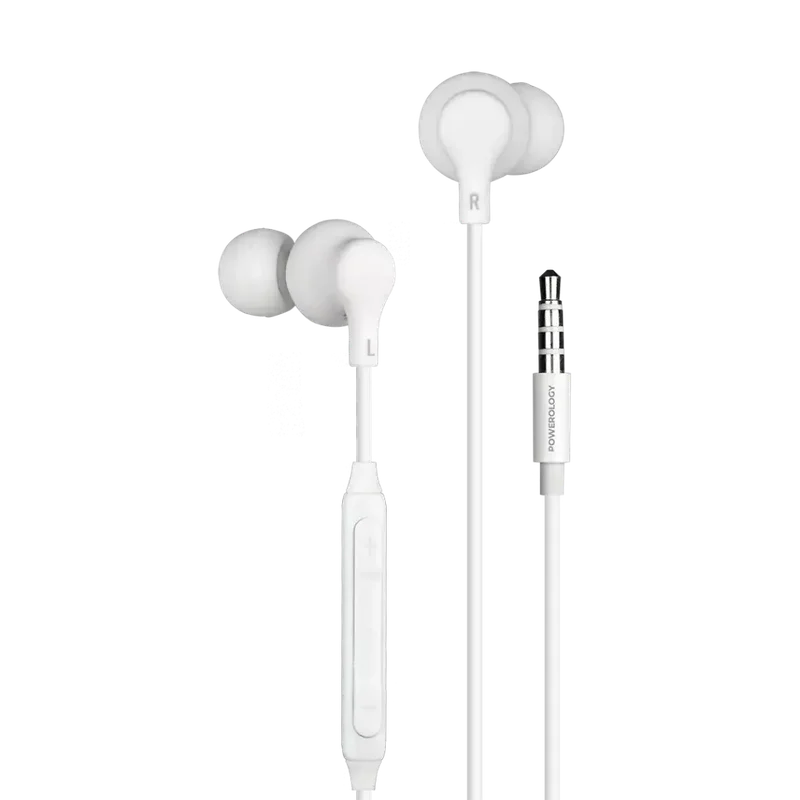 Powerology 3.5mm In-Ear Stereo Earphones White