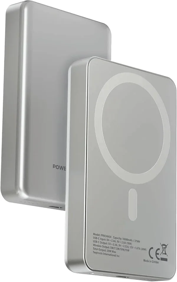 Powerology Spetelli 10000mAh Magsafe Aluminum Power Bank PD 20W Titanium