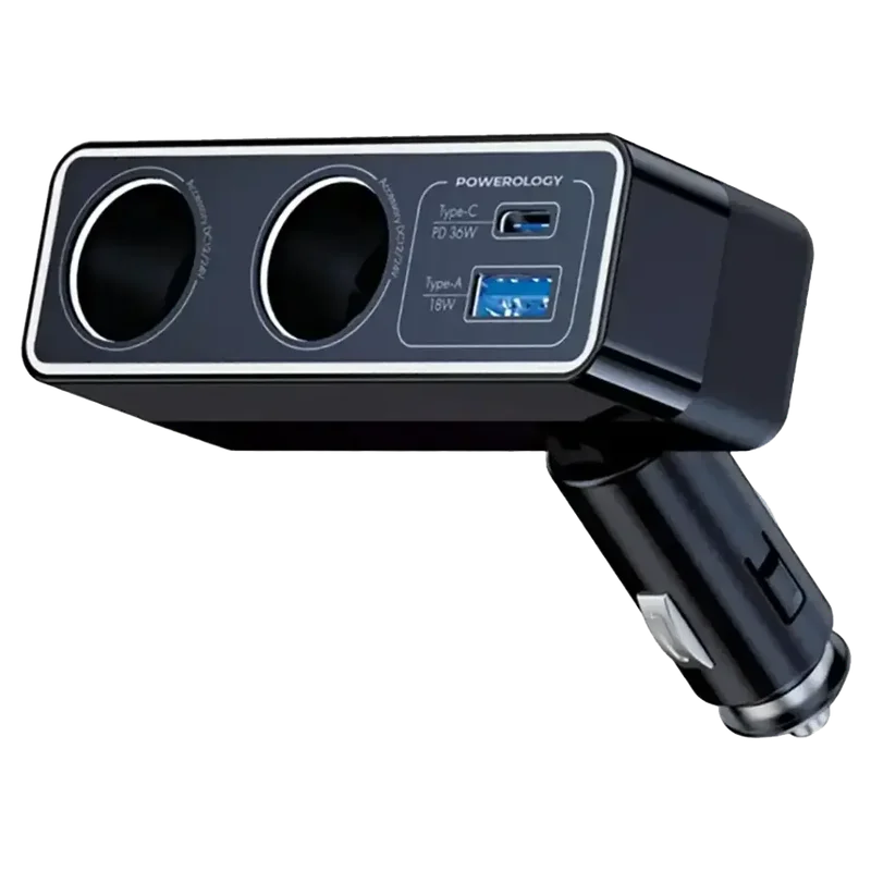 Powerology Brio 54W Multi-Port Car Charger