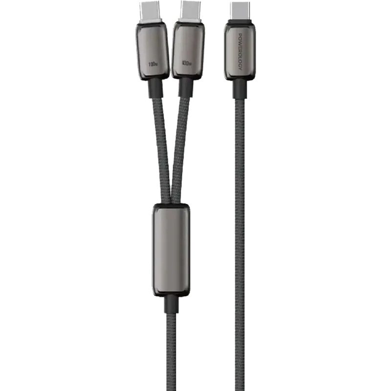 Powerology Zinco Series 2-IN-1 Dual USB-C Cable
