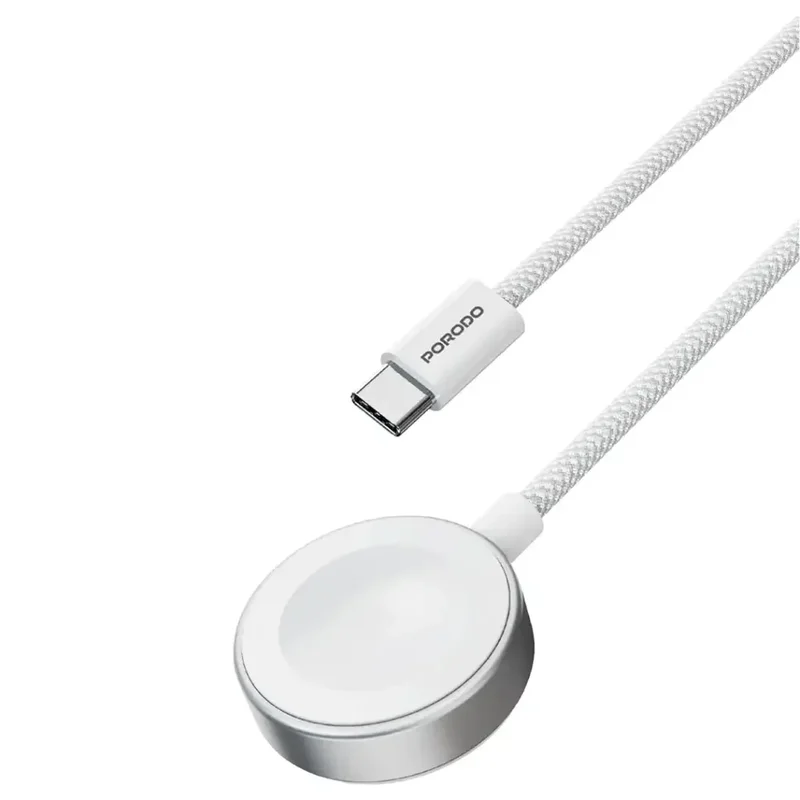 Porodo One Touch Charger Magnetic Watch Charger White