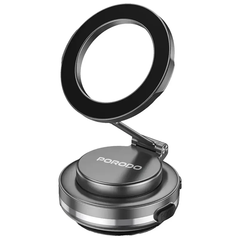 Porodo Vacuum Lock Magsafe Phone Holder With One-Touch Electric Suction Black