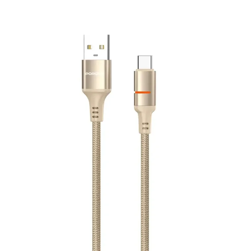 Porodo USB-A To USB-C LED Light Cable Desert Titanium