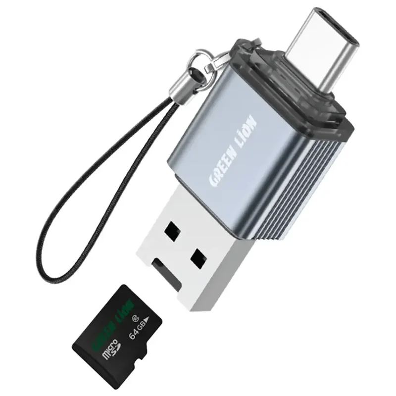 Green Lion 2 in1 Card Reader - Micro SD Cards