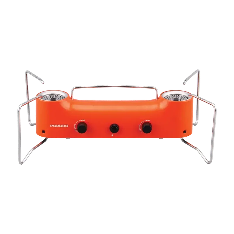Porodo Lifestyle Dual Burner Camping Gas Stove Orange