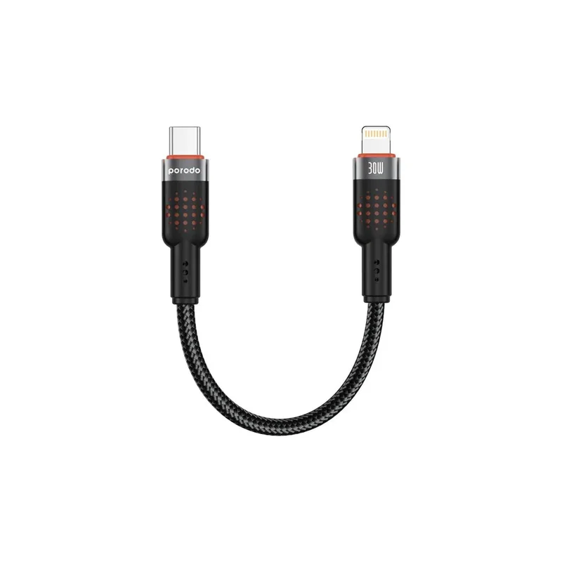 Porodo Braided Cable Type-C to Lightning Black