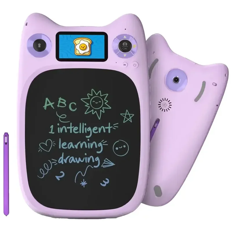 Porodo Kids Drawing & Writing Board 95 Guided Drawings | 3.0" IPS Display Purple