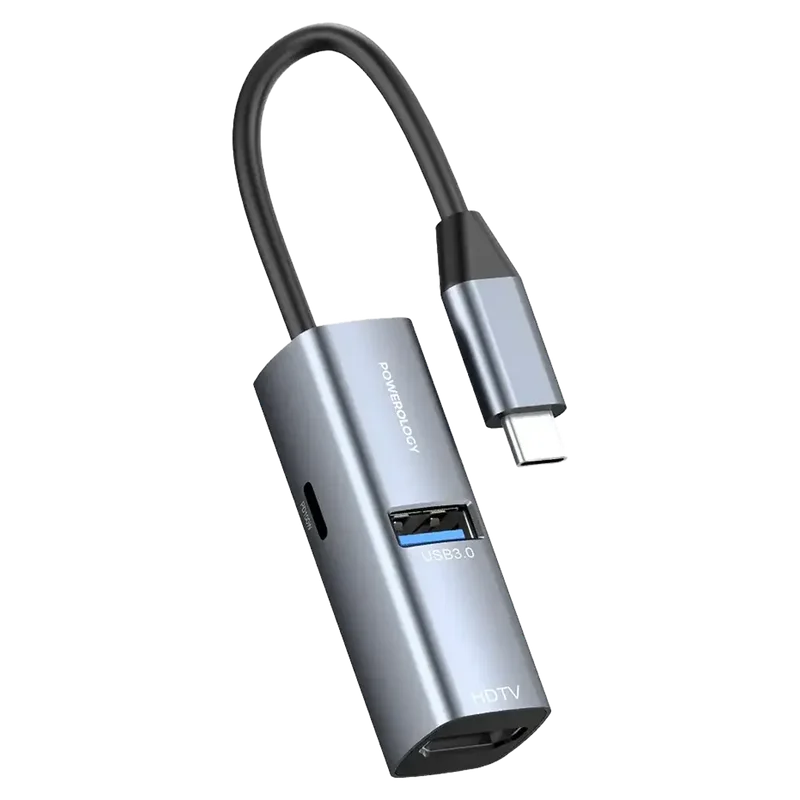 Powerology Aluminum Mini USB-C HUB
