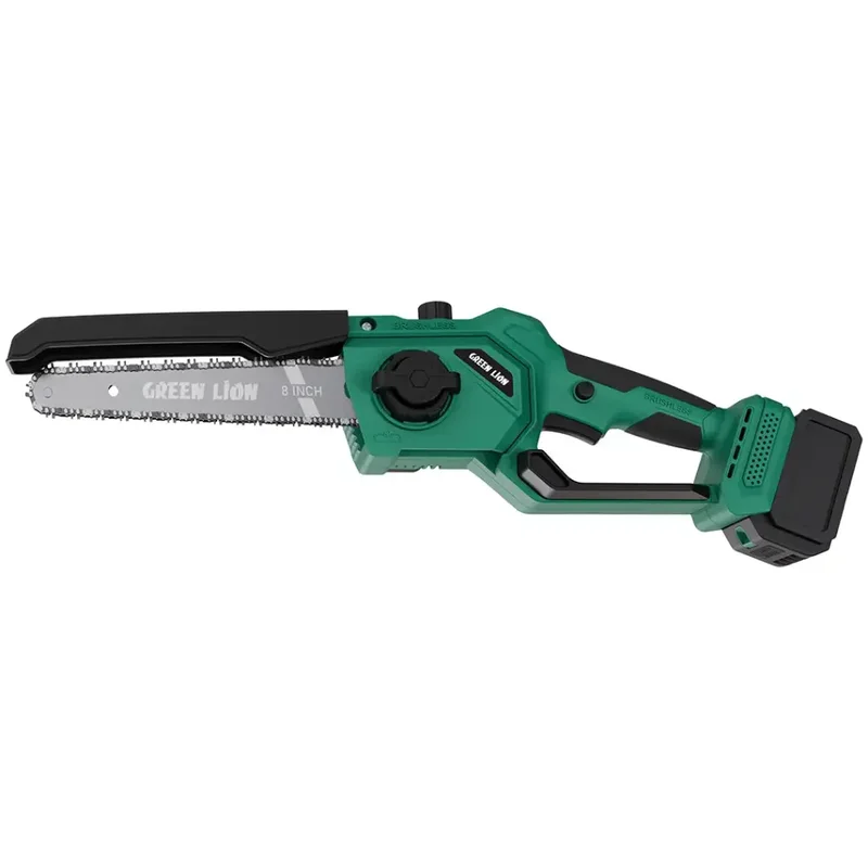 Green Lion GES-8 Brushless Cordless Chainsaw -  8" Bar Length  - 2*21V 3.0Ah Battery