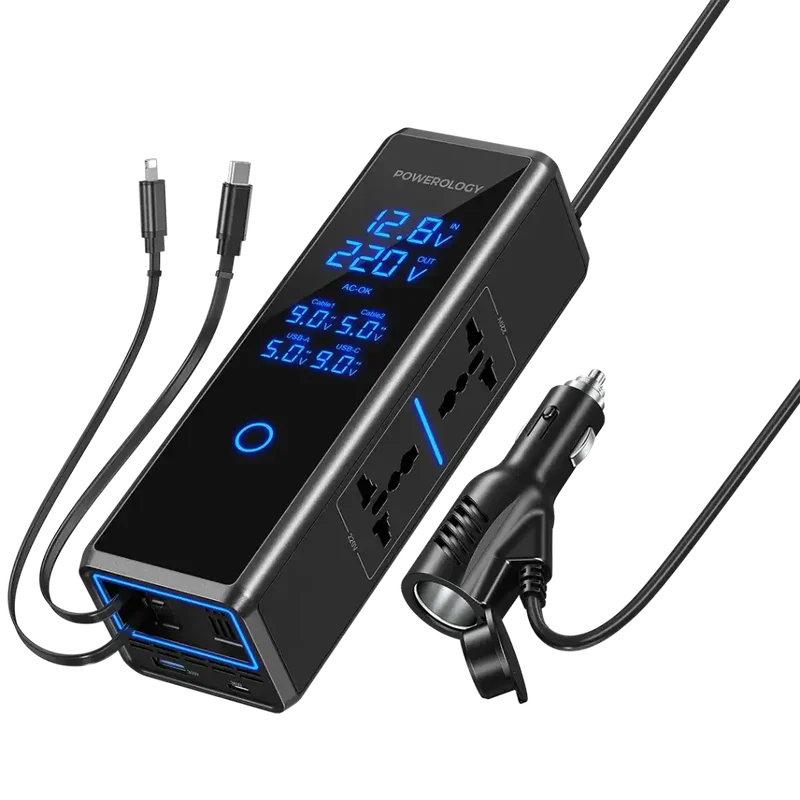 Powerology 300W | x2 AC Socket Car Power Inverter