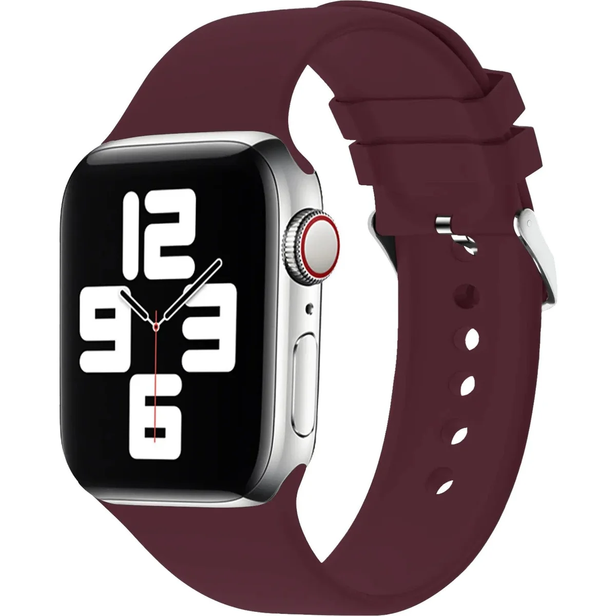 Green Lion Silicone Band with Buckle  Red Wine