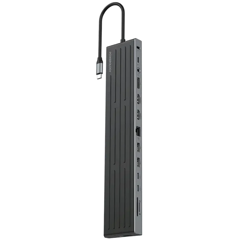 Powerology Nexis 13 In 1 Multi-Display USB-C Hub & Laptop Stand