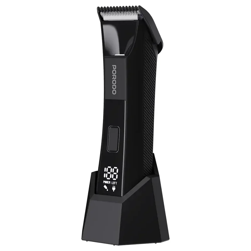 Porodo Lifestyle Ceramic Blade Grooming Trimmer with Digital Display Black