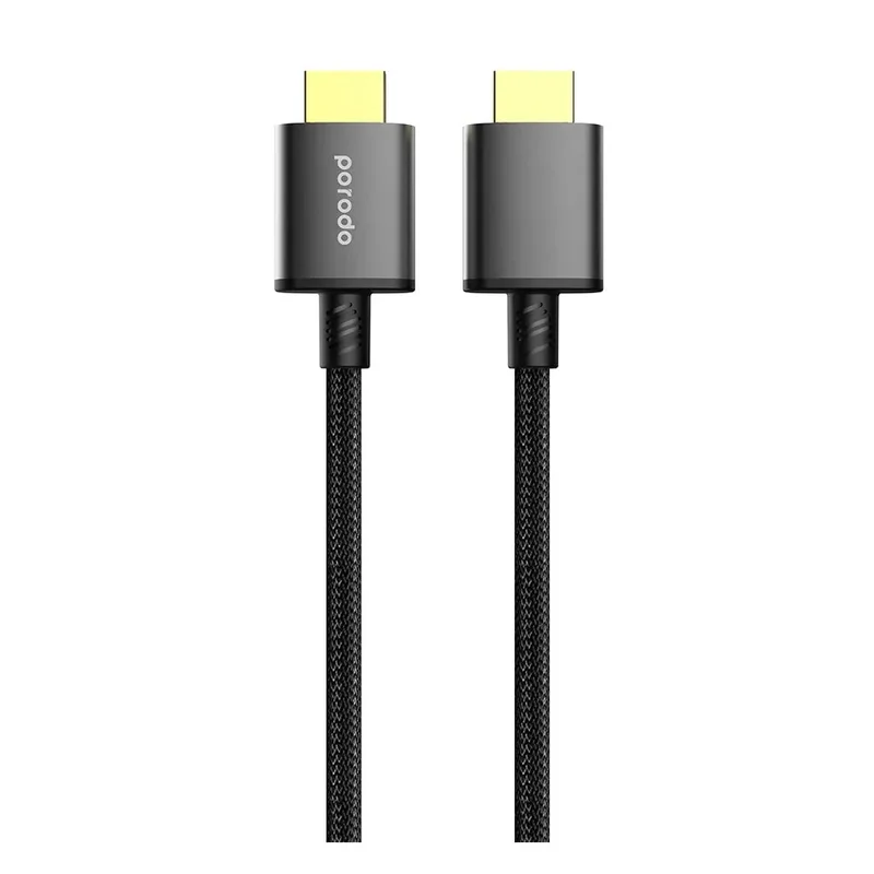 Porodo Braided HDMI Ultra HD Cable (1.8m/6ft) Black