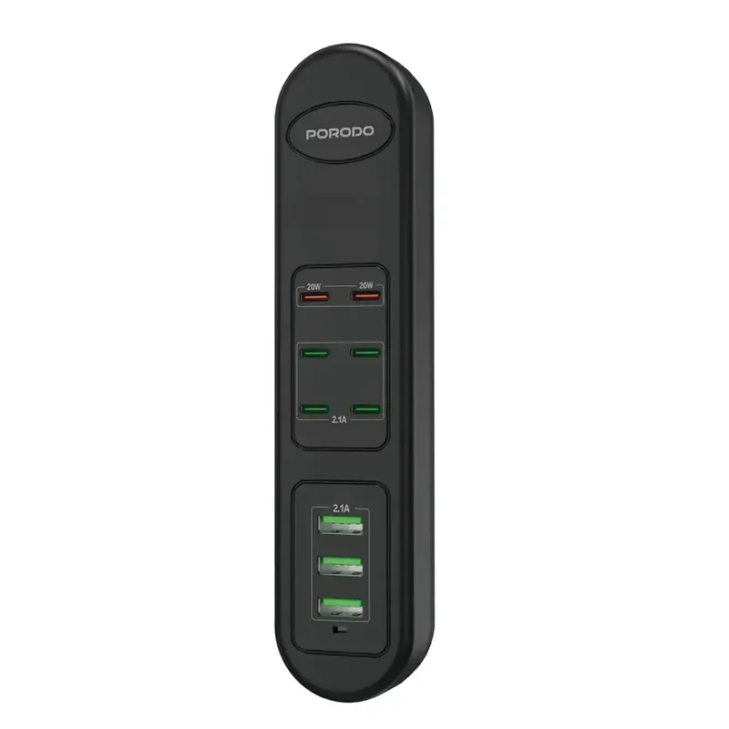 Porodo 50W Multi-Port USB Charging HUB Black