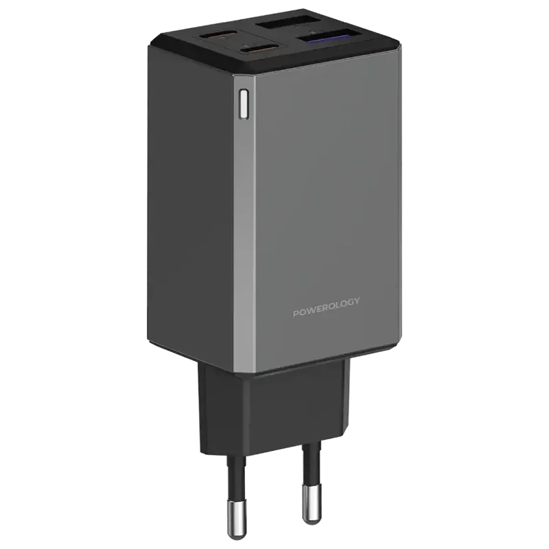 Powerology 65W GaN Multi-Port Travel Adapter