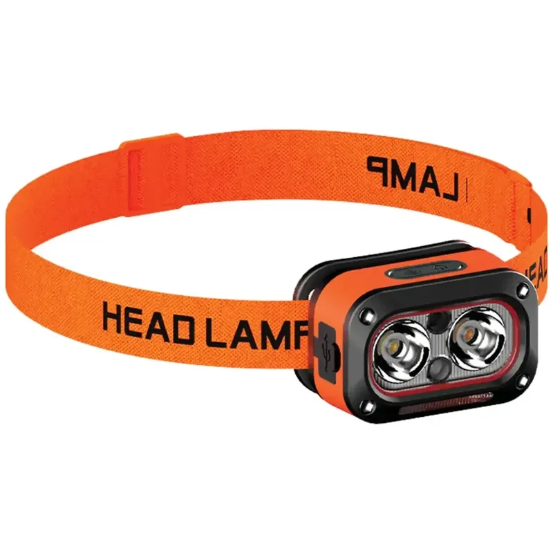 Porodo Wave-Sensor Rechargeable LED Headlamp Orange