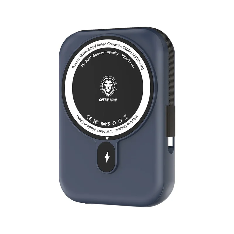 Green Lion 10000mAh Monaco MagSafe Power Bank Blue Titanium