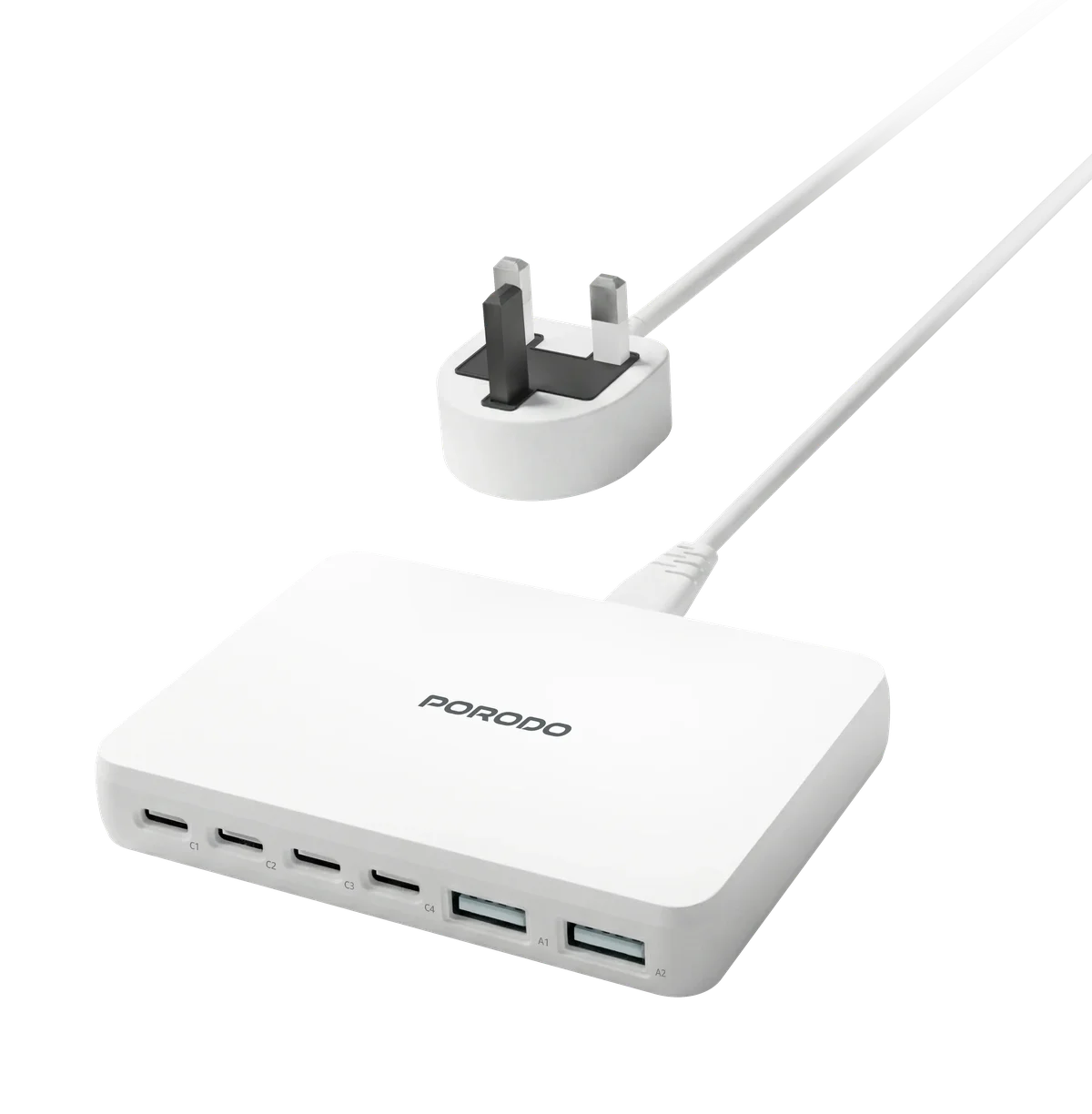 Porodo Velora USB Multi-Port Fast Charger White