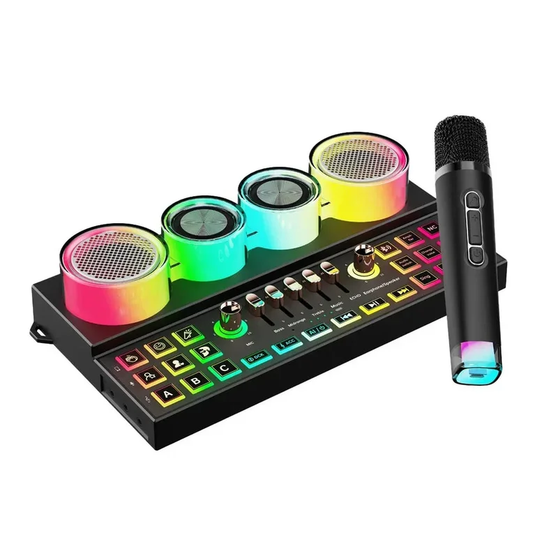 Porodo Soundtec Audiolink Multi-Platform Audio Mixer & Speaker Black