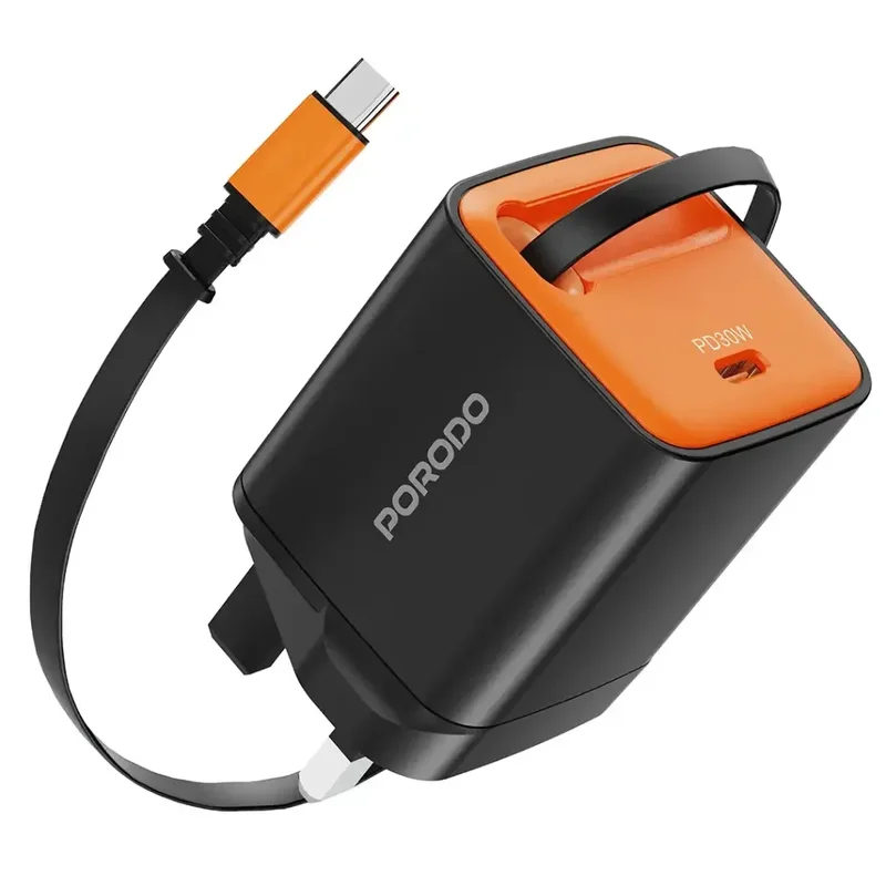 Porodo Tezpatro 30W GaN Charger Black