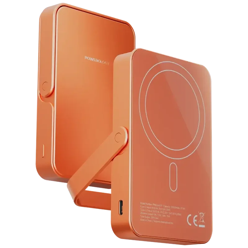 Powerology Spetemor 10000mAh Magsafe Power Glass Surface PD 20W Orange