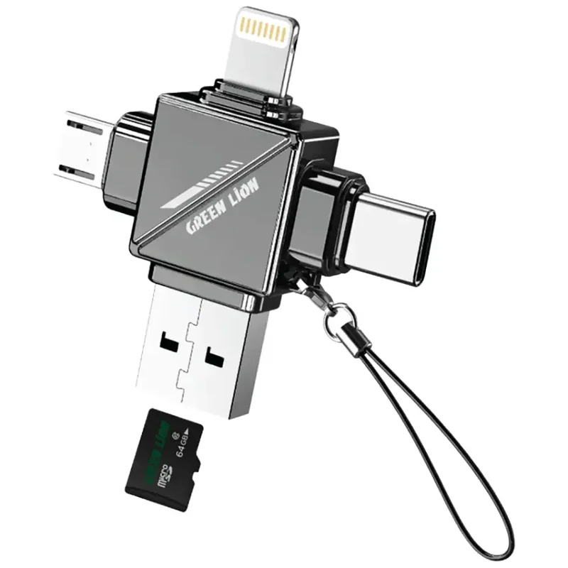 Green Lion 4 in1 TF Card Reader - Micro SD Cards