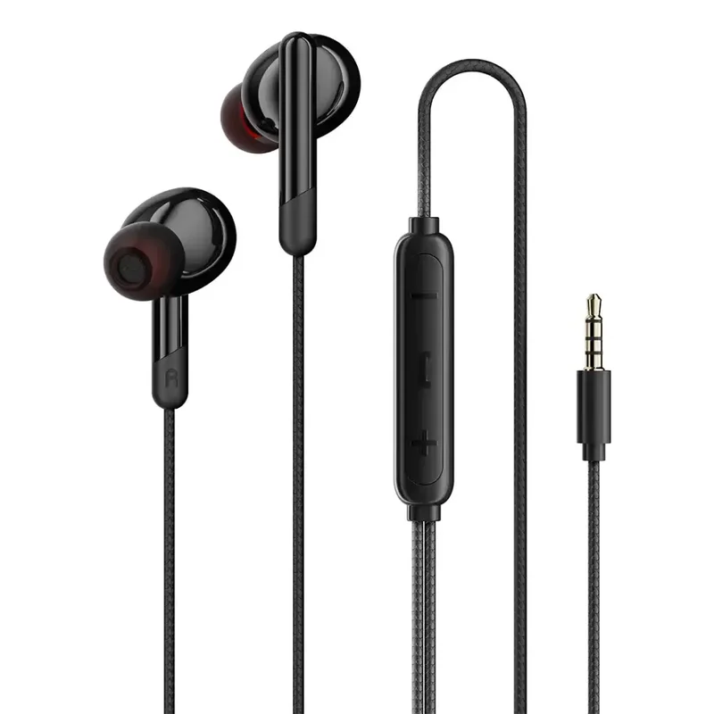 Porodo Soundtec Stereo Bass 3.5mm Wired Earphones Black