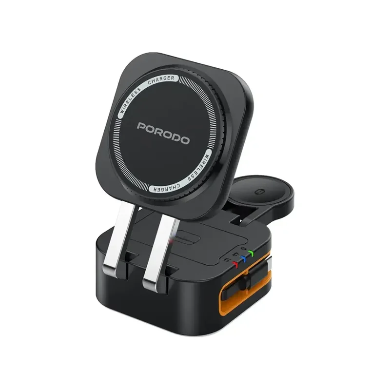 Porodo Pocket-Sized Folding Wireless Charger Black