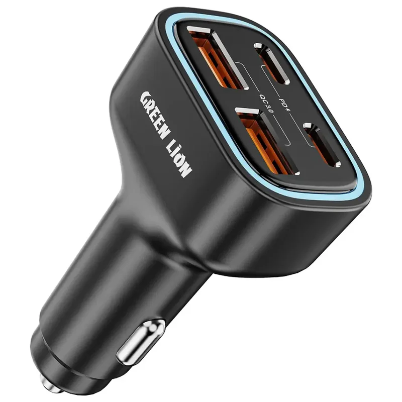 Green Lion Quad Port 70W Car Charger PD+QC 35W