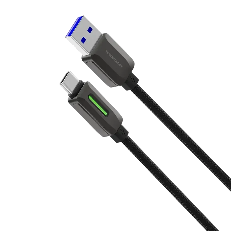 Powerology 12W Braided USB-A to USB-C Cable