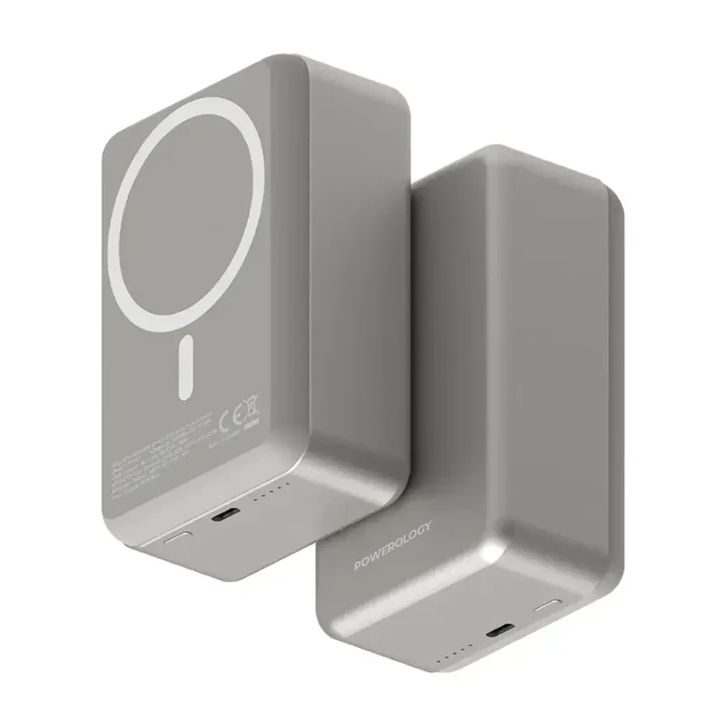 Powerology Spetano 20000mAh Magsafe Aluminum Power Bank PD 20W Titanium