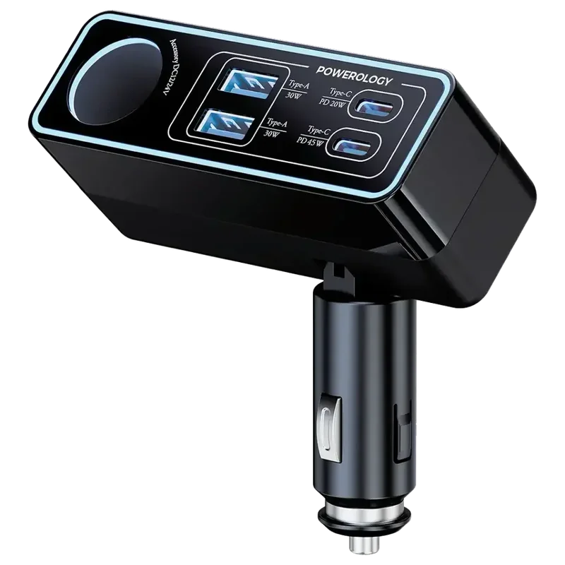 Powerology Brio 125W Multi-Port Car Charger