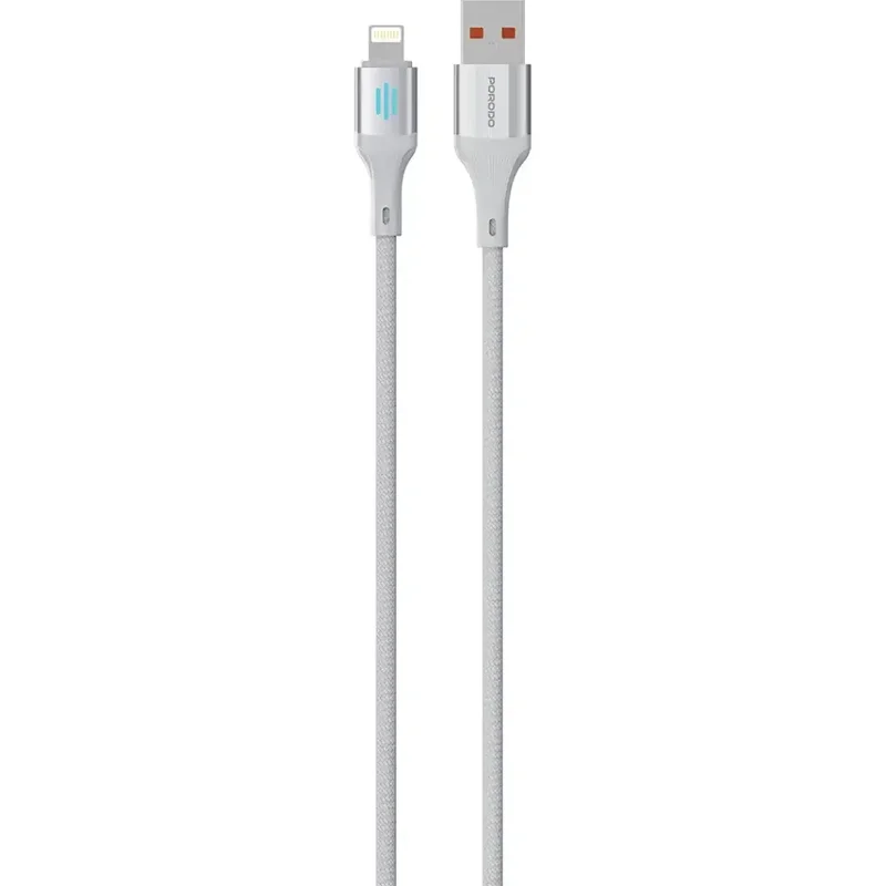 Porodo USB-A To Lightning Charging & Data Cable Silver