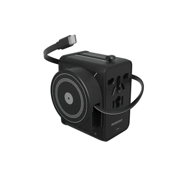 Porodo Voyage Universal Travel Adapter Black